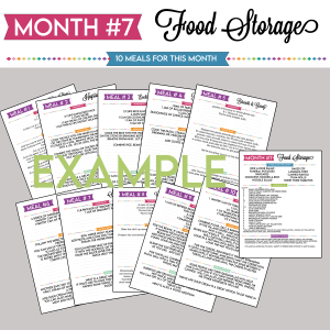Basic Monthly Food Storage Plan: Month 7