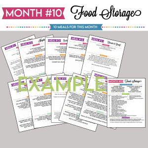 Basic Monthly Food Storage Plan: Month 10