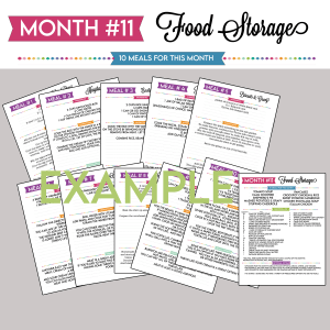 Basic Monthly Food Storage Plan: Month 11