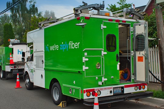 Ziply Fiber work crew vehicle. Photo courtesy of Ziply Fiber