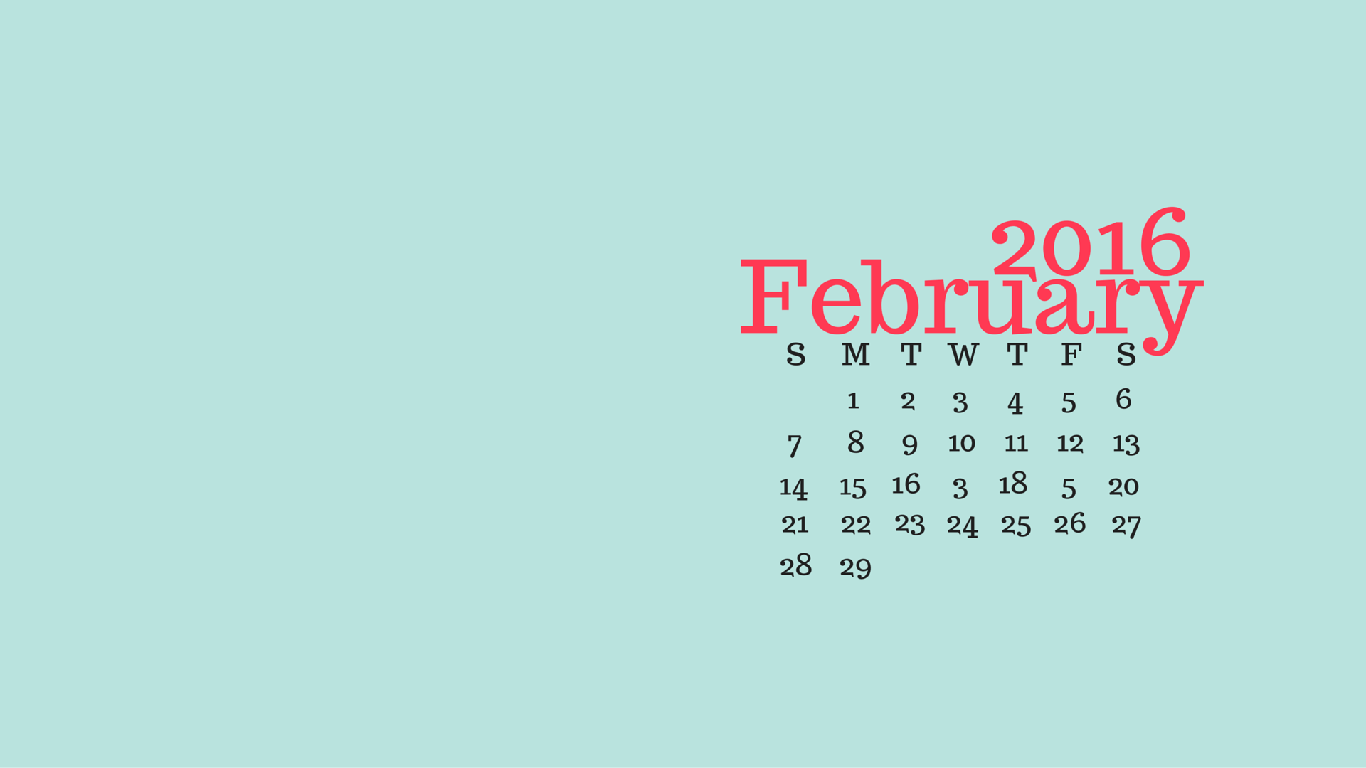 February Calendar