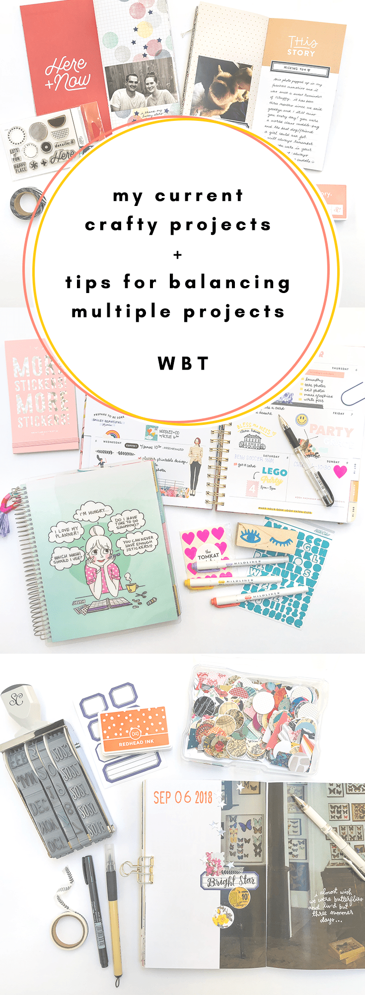 Balancing multiple creative projects can be difficult, but I'm here to help! In this post, I share 5 tips for balancing multiple creative projects, as well as the current crafty projects I'm working on. Come visit WBT and let's chat about our crafty lives!