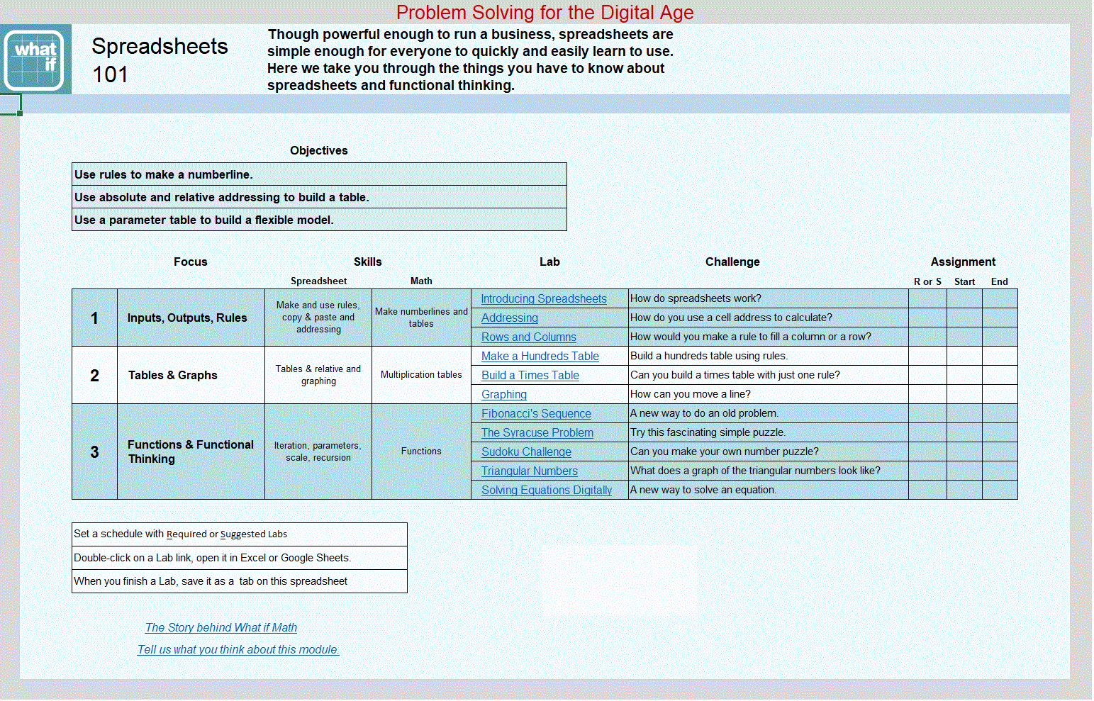 Animated spreadsheet basics with colorful cells.