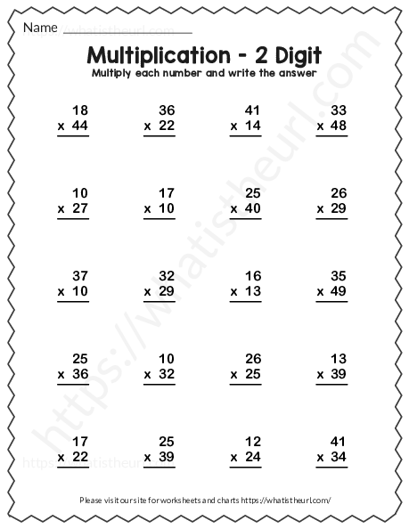 double digit multiplication worksheet with answer key exercise 14 2 of 4 your home teacher