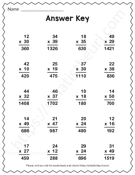 double digit multiplication worksheet with answer key exercise 18 3 of 4 your home teacher