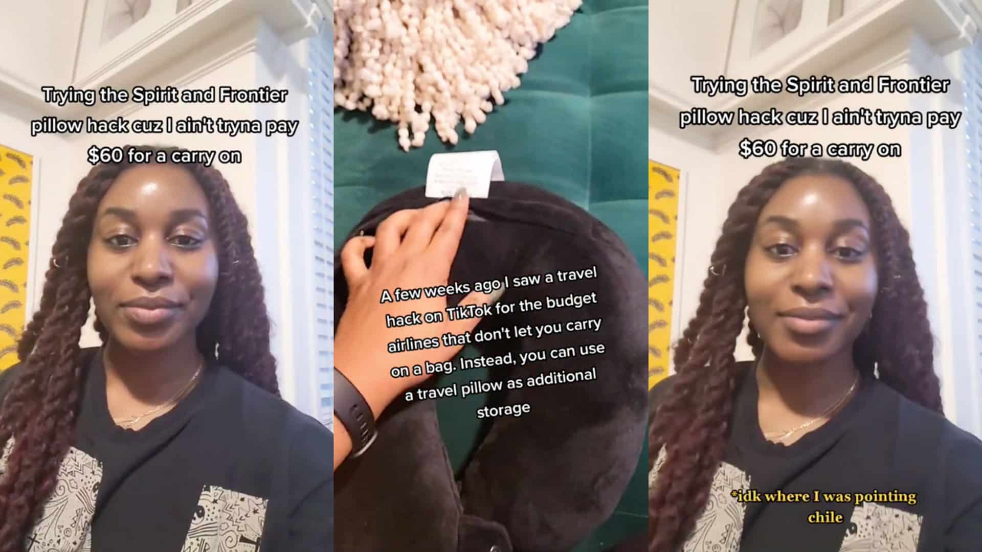 Tiktoker goes viral for neck pillow travel hack