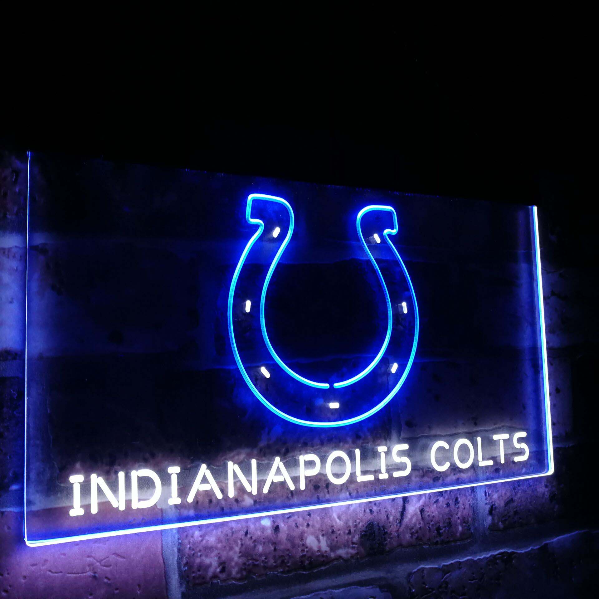 Indianapolis Colts Football Bar Decor Dual Color Led Neon Sign neon