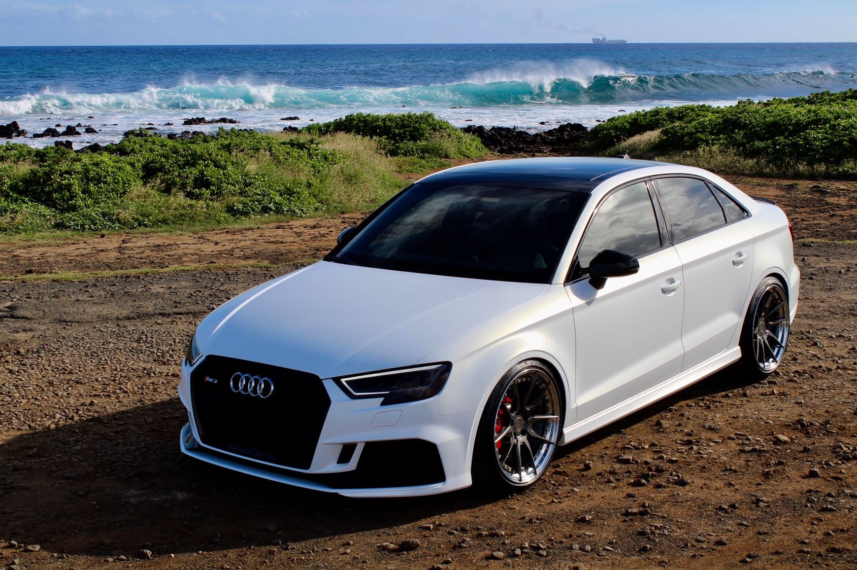 Audi rs3 8v sedan white bc forged hca162s
