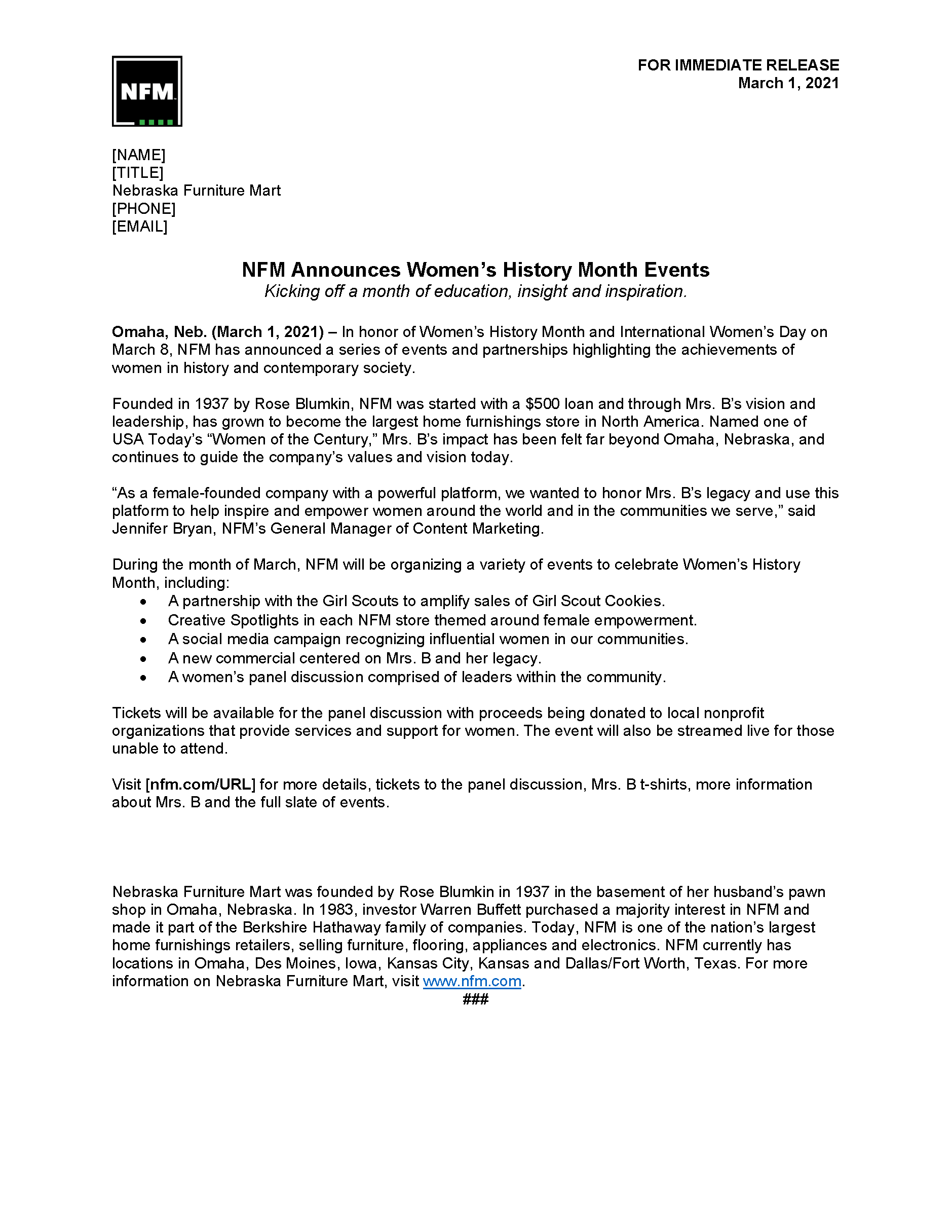 Women's Month Press Release