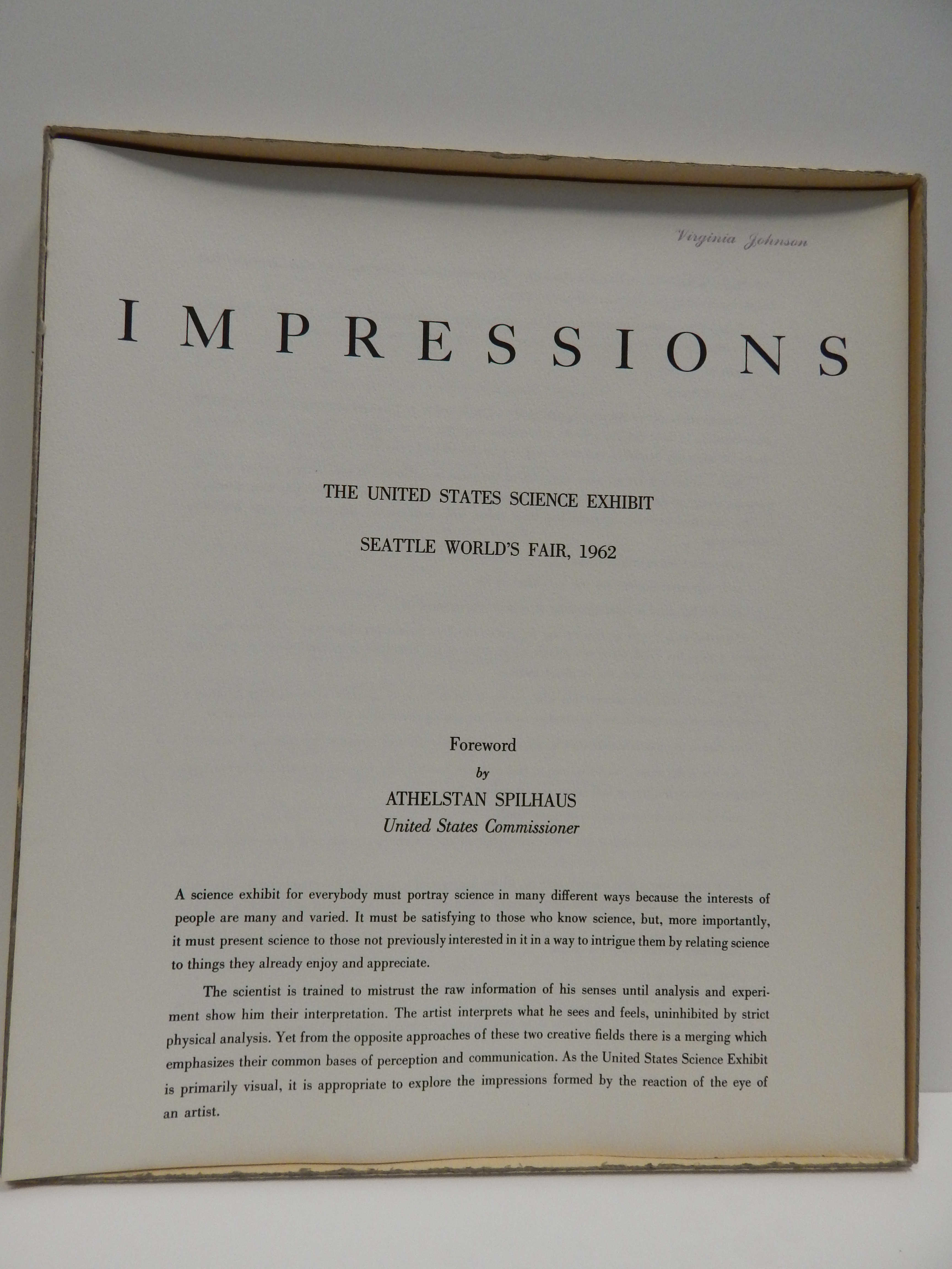 Impressions - forward by Athelstan Spilhaus US Commissioner