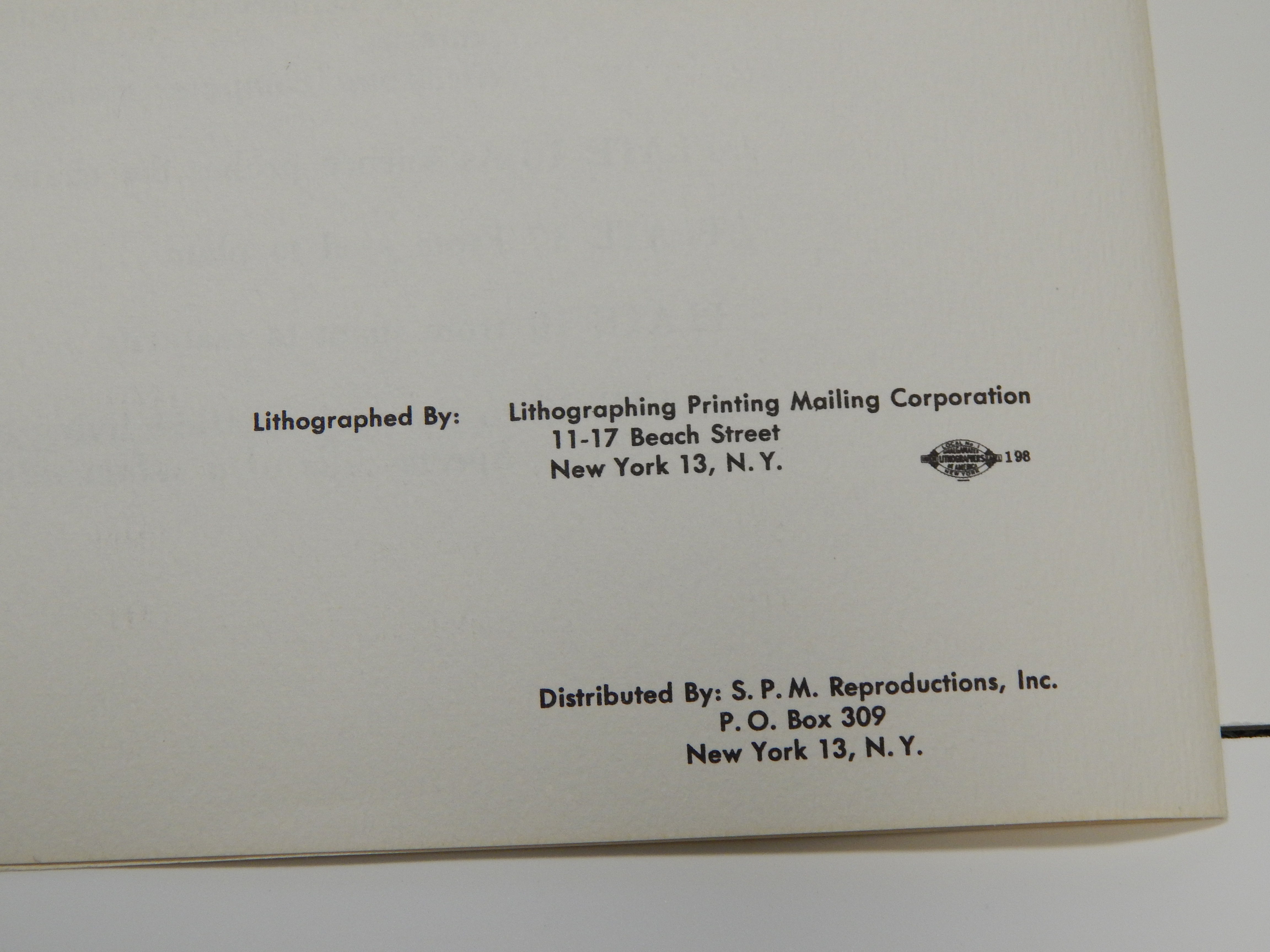 Impressions - US Science Exhibit distribution and printer credits