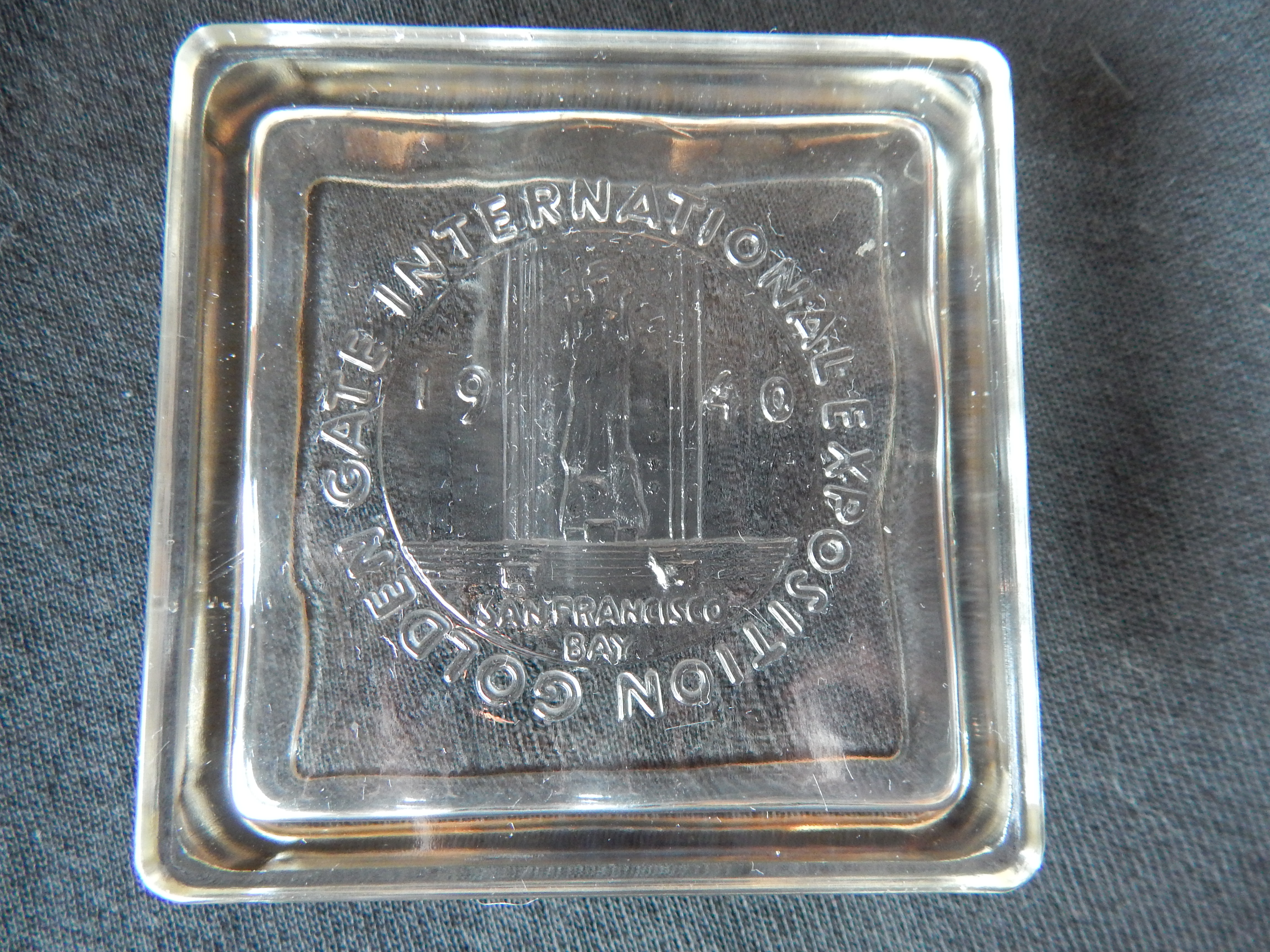Glass lid with San Francisco 1940 Expo
