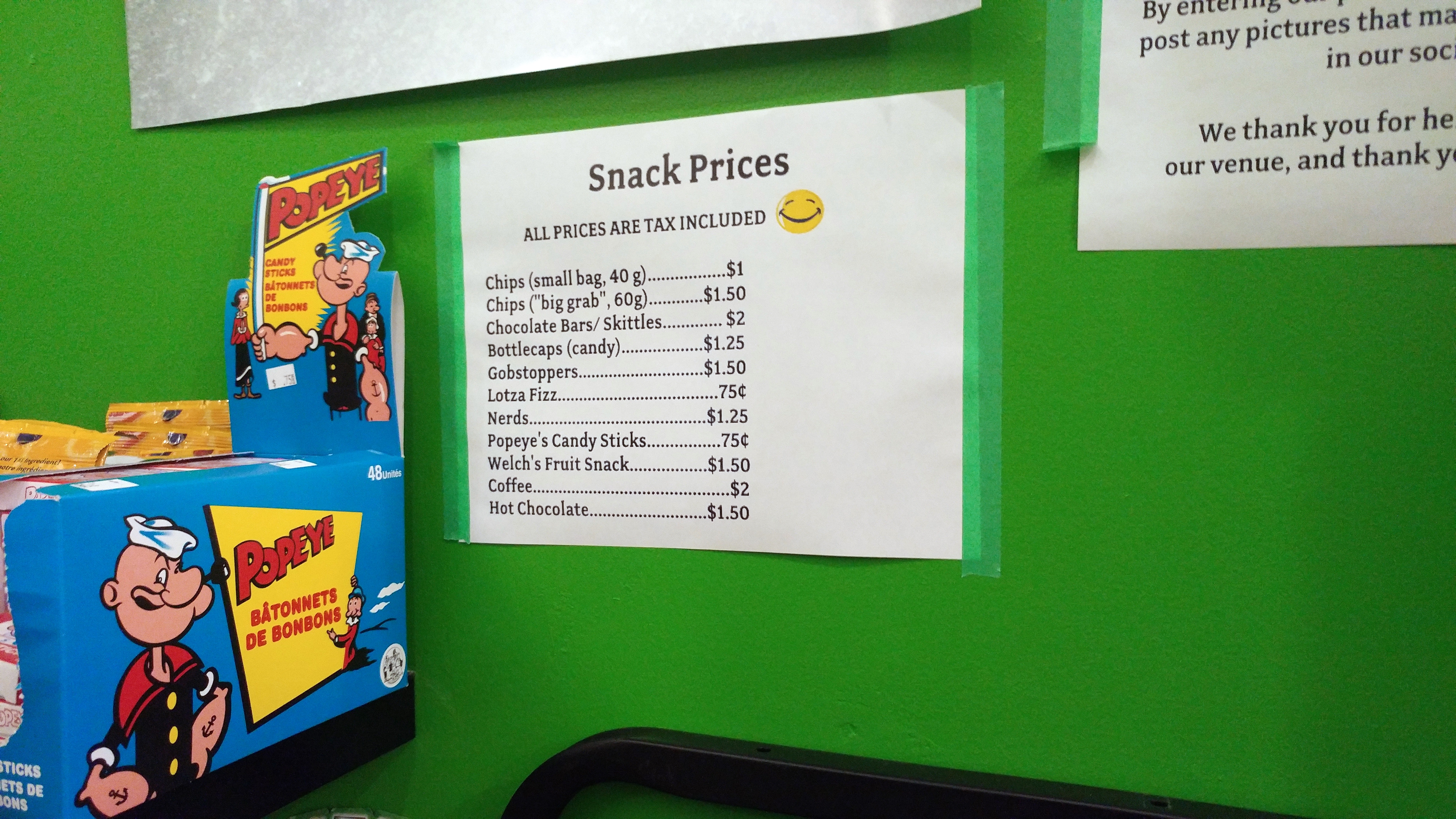 Snack prices are a steal compared to admission and food you'd pay elsewhere