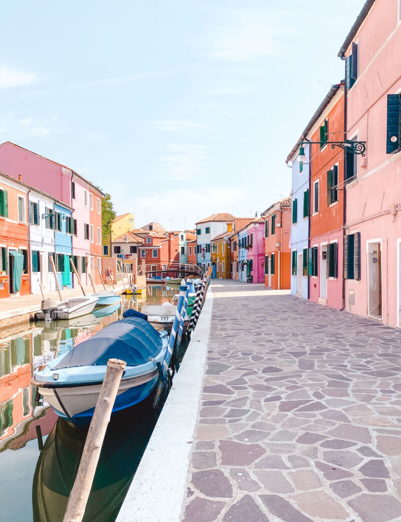 image of coloured street in Burano Venice