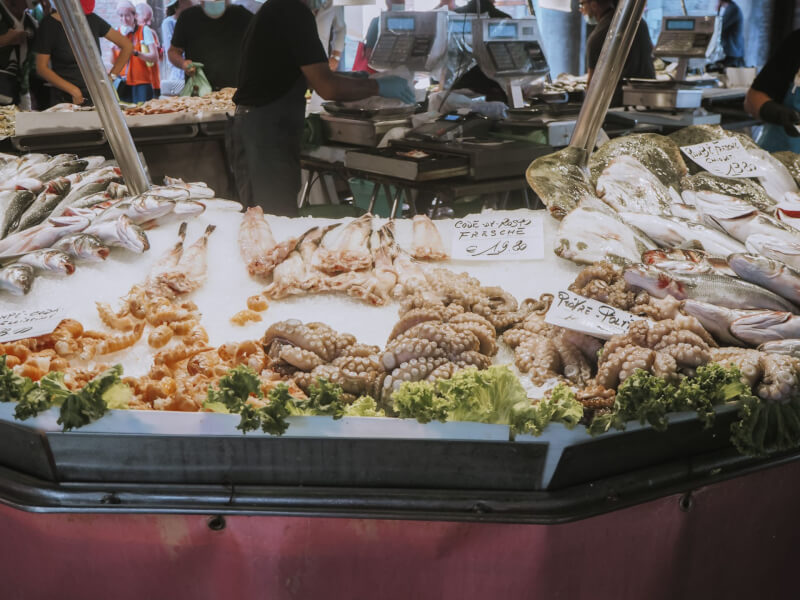 image of fish in Rialto Market, 3 days in Venice