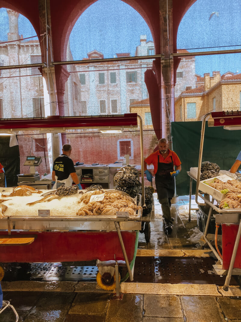 image of fish in Rialto Market, 3 days in Venice