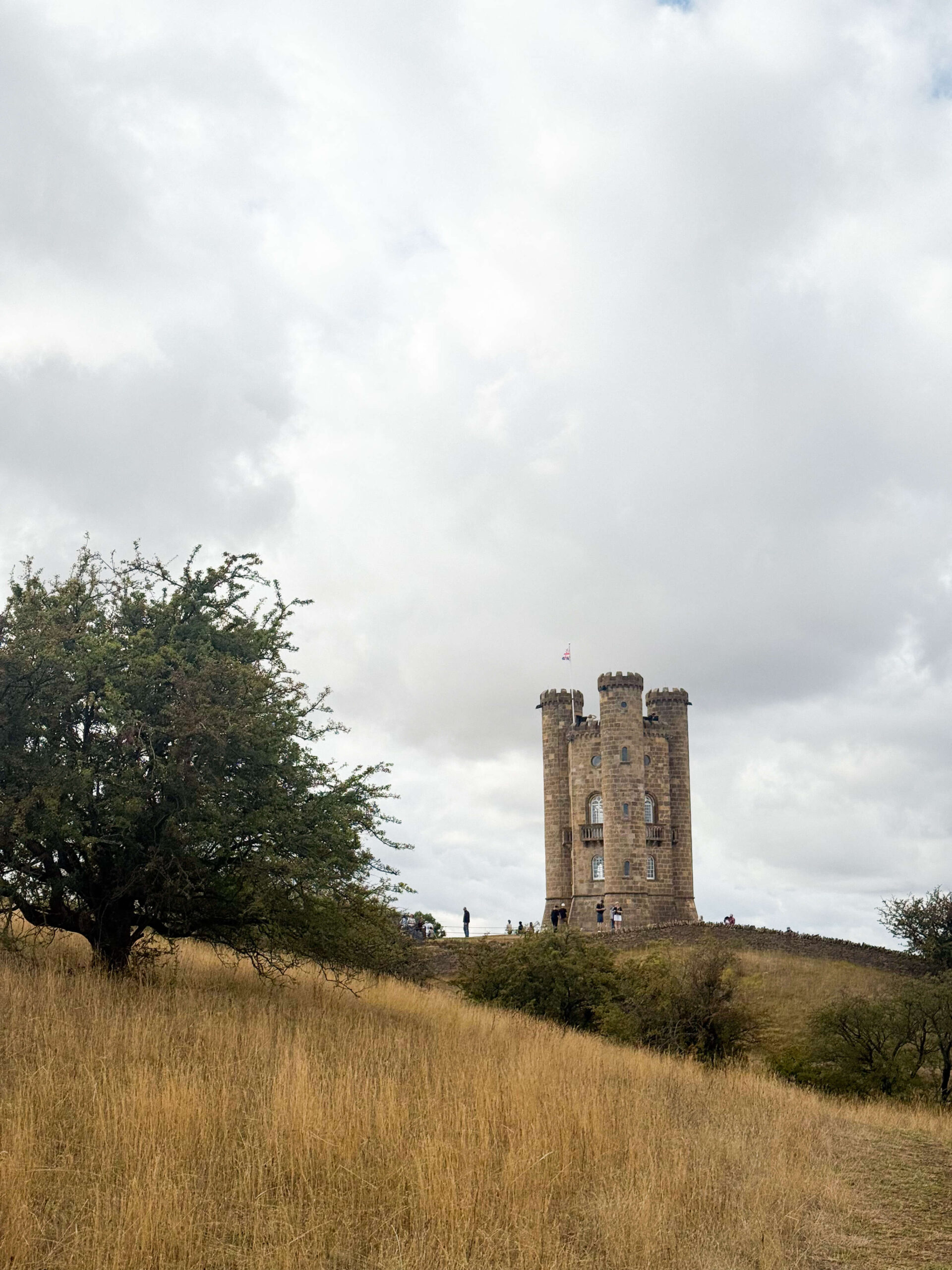 broadway tower of england on top of the hill on the cotswold way in england