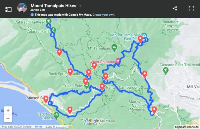 Mount Tamalpais Hike The Best Trails To Explore Mount Tamalpais Trail Map 768x495 