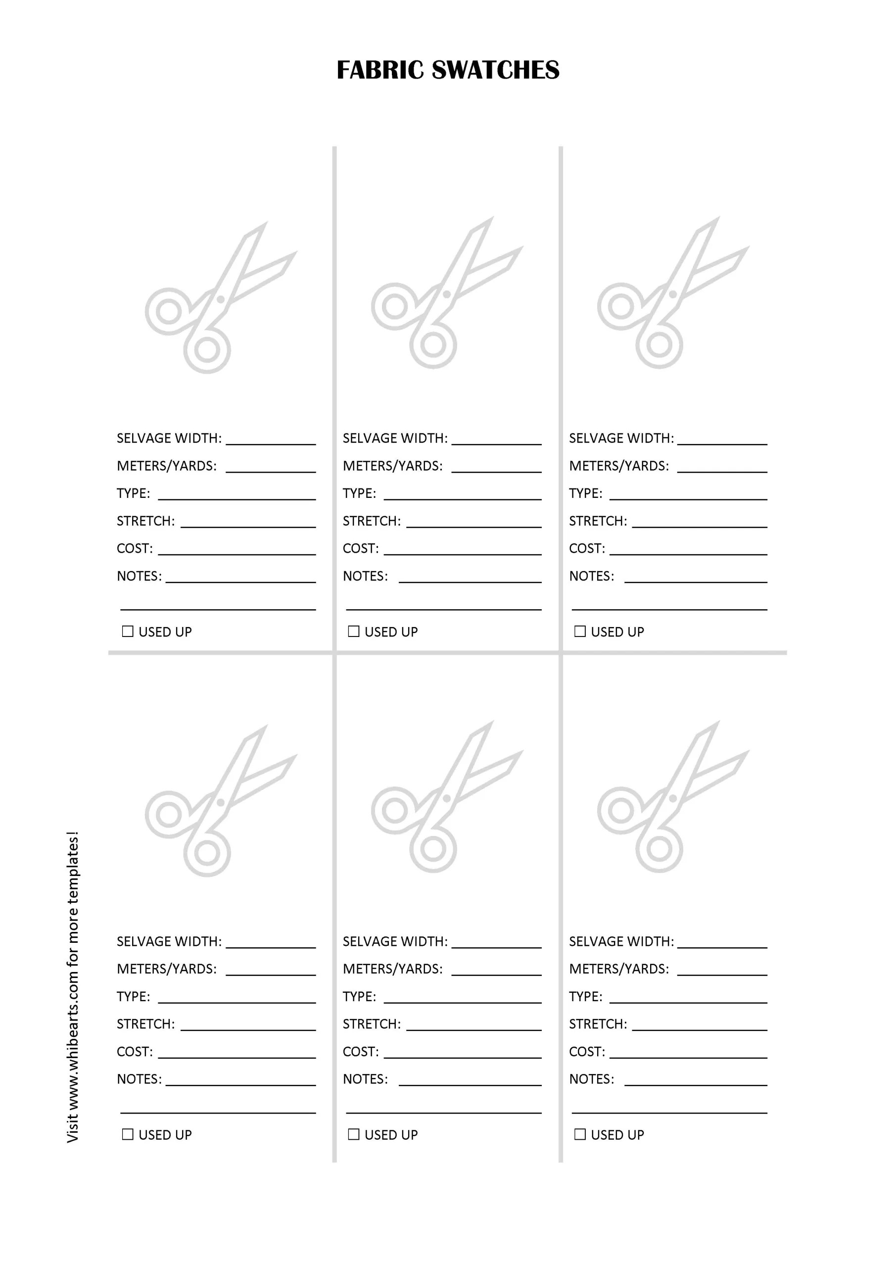 Fabric Swatch Template