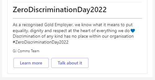 Sample Company Communicator post