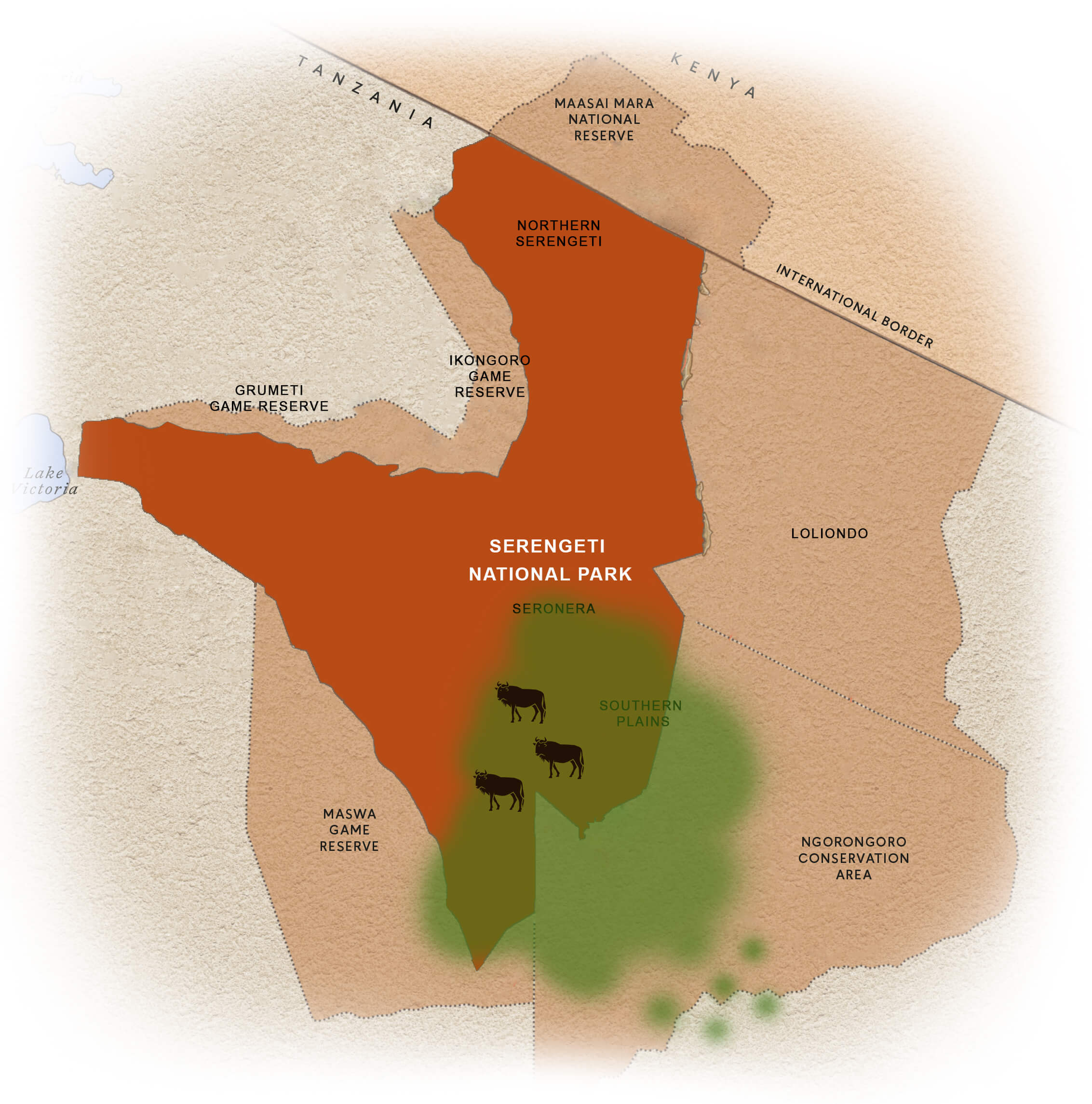 Serengeti Plain Africa Map Mar 1 