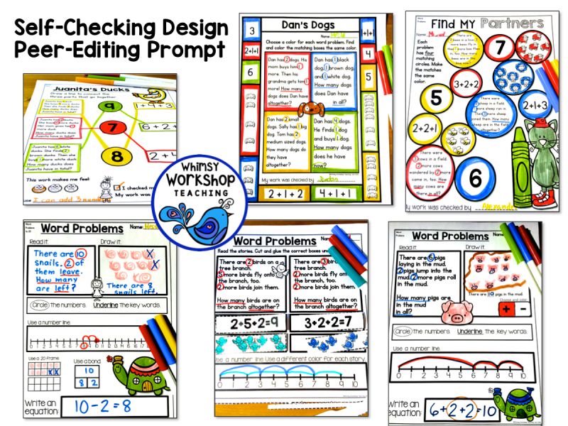 Self Checking Math Unit 3 Whimsy Workshop Teaching - Geometric Illustration Collection - High Resolution Quality