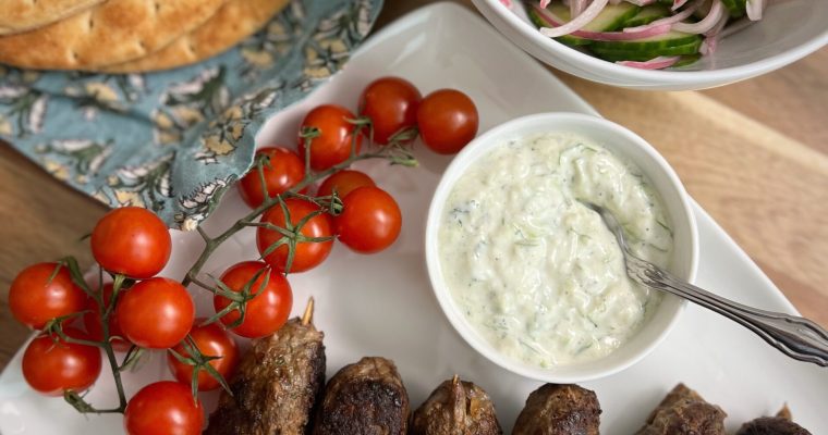 Spiced Kofta Kebabs with Tzatziki