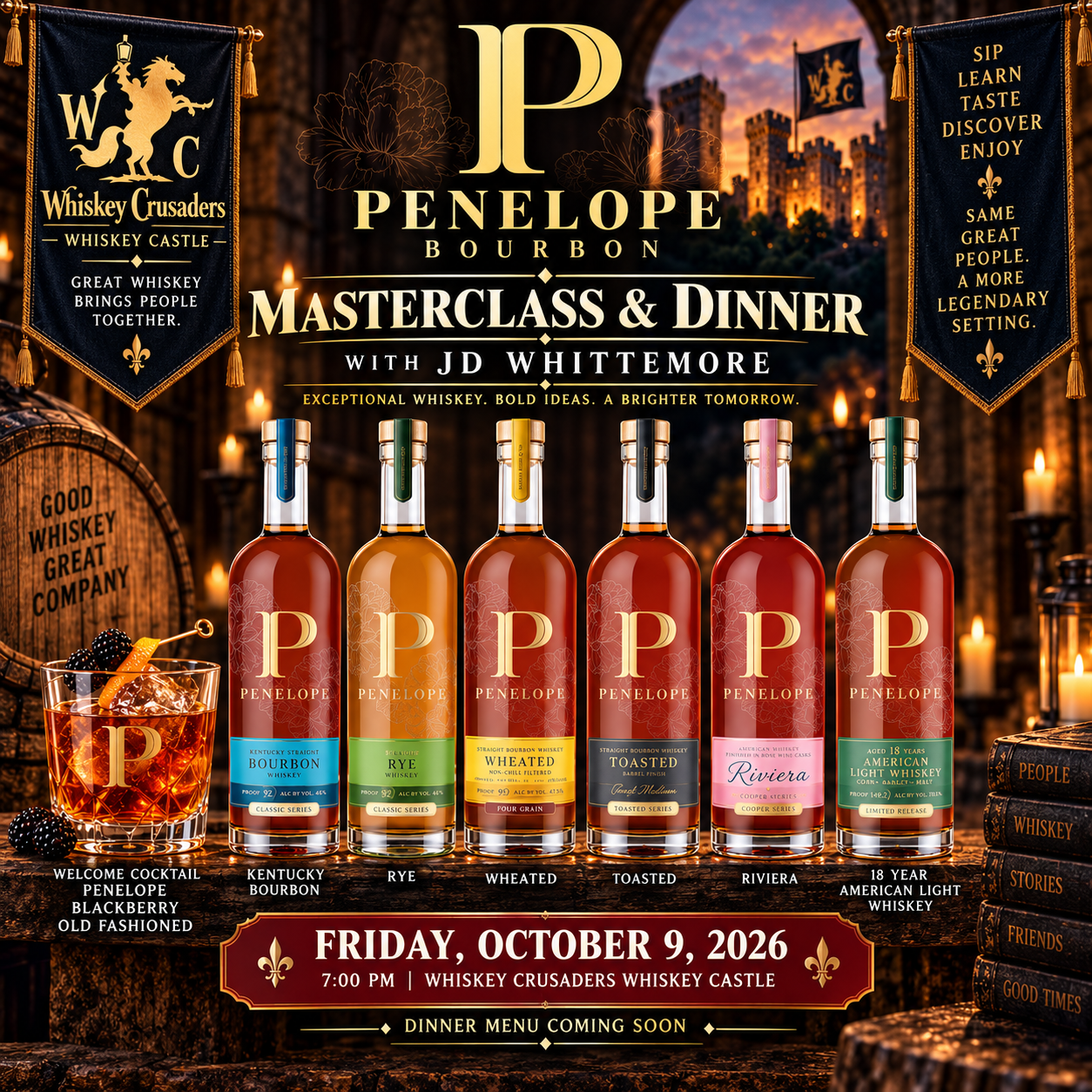 Penelope Bourbon Masterclass & Dinner Friday 10-09-2026
