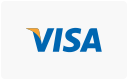 Visa logo featuring the word "Visa" in blue letters with a gold accent above the letter "V" on a white background.