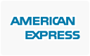 The image displays the American Express logo in blue text on a white background.
