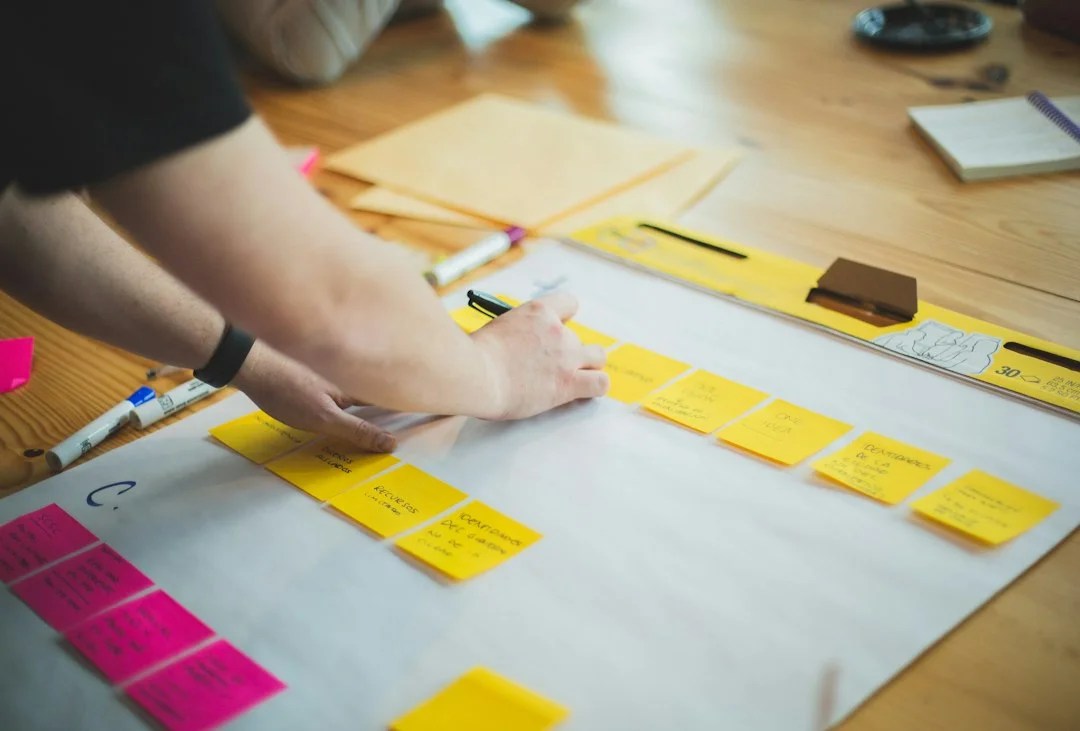 Planning an app's features and workflow on a board