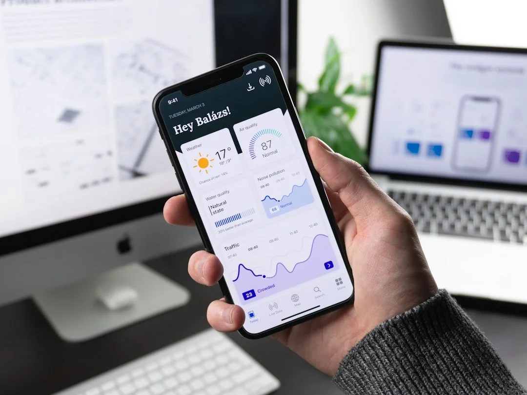 Custom mobile app interface on a smartphone
