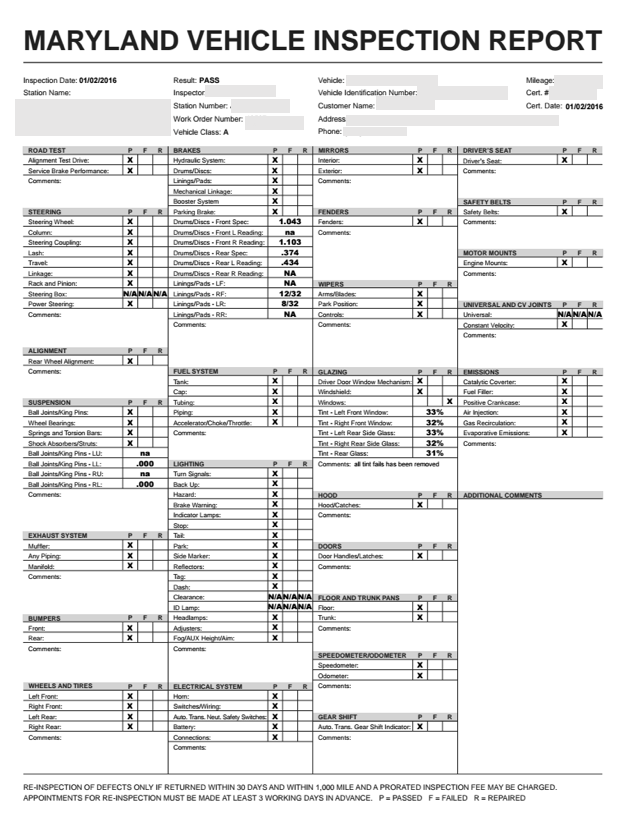 my used car should not have passed inspection - legal rights - whitney llp on maryland car inspection price