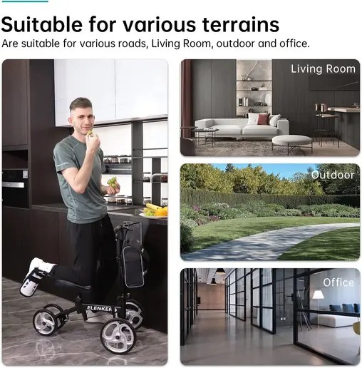 ELENKER Knee Walker: Portable and Comfortable Mobility Aid for Injury Recovery