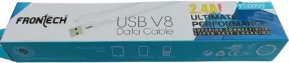 FRONTECH Fast Quick Charging Cable | Micro USB Data Cable | Quick Fast Charging Cable | Charger Sync Cable | High Speed Transfer Android Smartphones V8 Cable (2.4 Amp, 1m) (White)