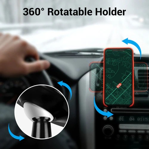 ZEBRONICS CMH50, Car Mobile Holder with Powerful Neodymium Magnets, 360? Rotatable, Safe & Strong, Anti-Skid Silicone Pads