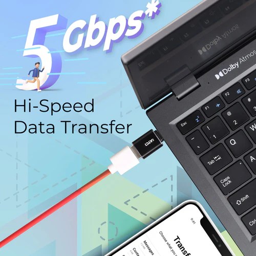 ZEBRONICS ATC1 USB Type A to Type C Converter, USB 3.0, High-Speed Data Transfer, Plug and Play