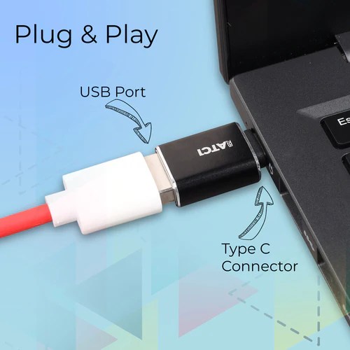 ZEBRONICS ATC1 USB Type A to Type C Converter, USB 3.0, High-Speed Data Transfer, Plug and Play