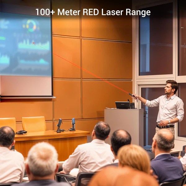ZEBRONICS PP100, 2.4GHz Wireless Laser Pointer, Power Point Slide Changer, Page Flip Buttons, RED Laser, 10m Wireless Range + 100m Laser Range, Multi - OS | Software Compatible