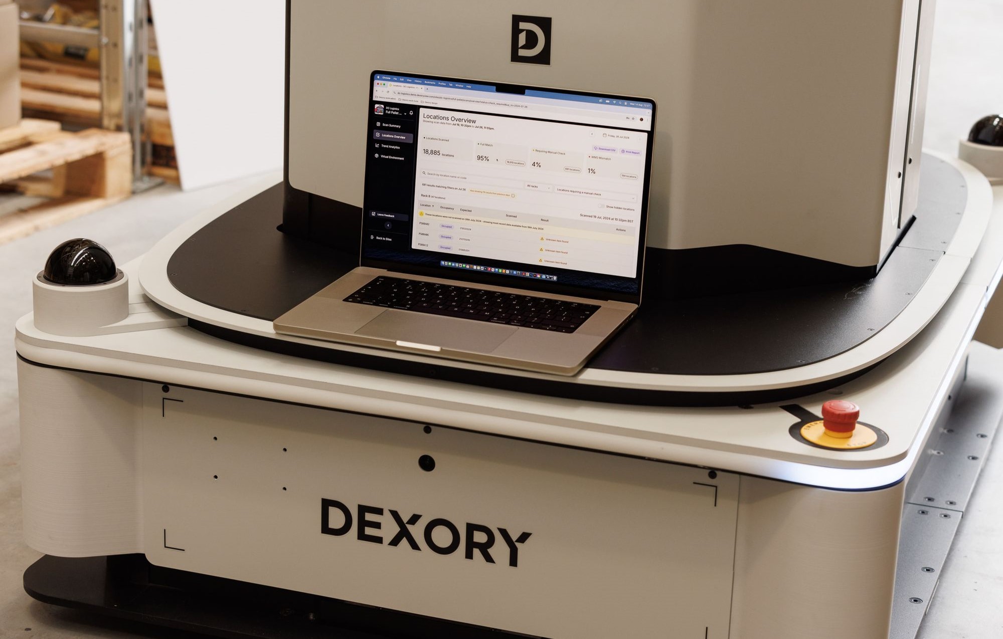 DexoryView, which includes mobile robots and software shown here, now includes the Insight module for inventory visibility.