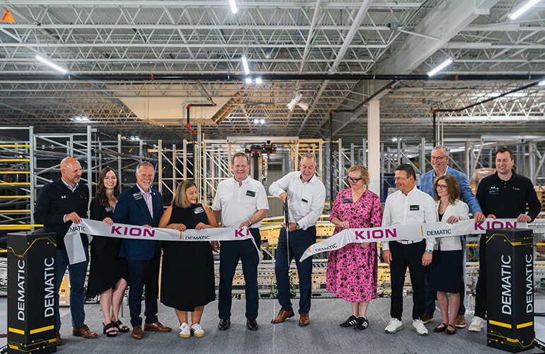 The official opening of the Dematic Solutions Center brought together customers, community leaders, strategic partners and employees for a ribbon-cutting ceremony and tours of the newly redesigned facility.