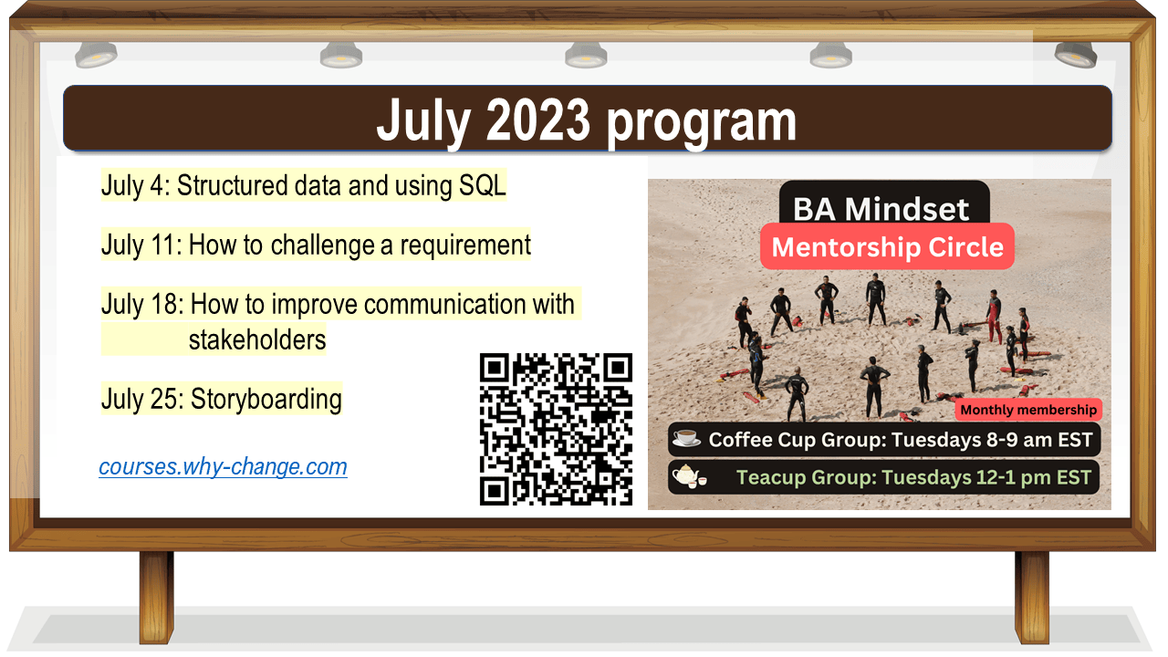 BA Mindset Mentorship Circle — July Program - Why Change