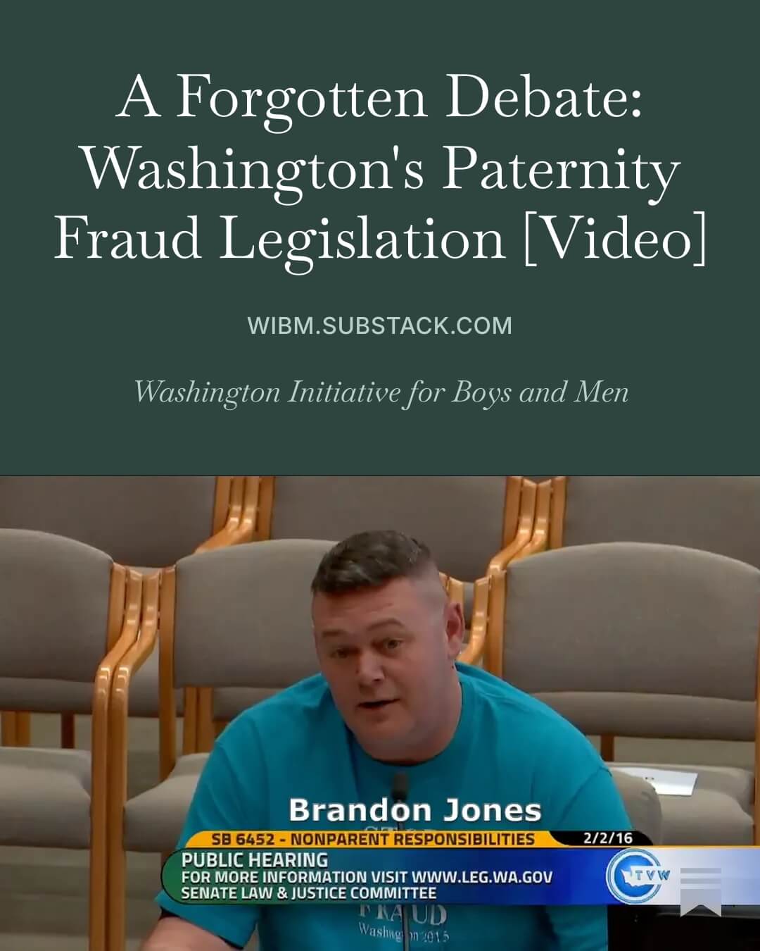Brandon Jones Act Washington Paternity Fraud Legislation