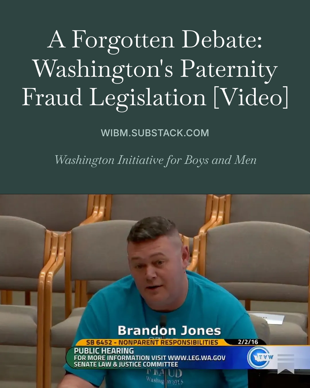 Washington's Paternity Fraud Legislation The Brandon Jones Act