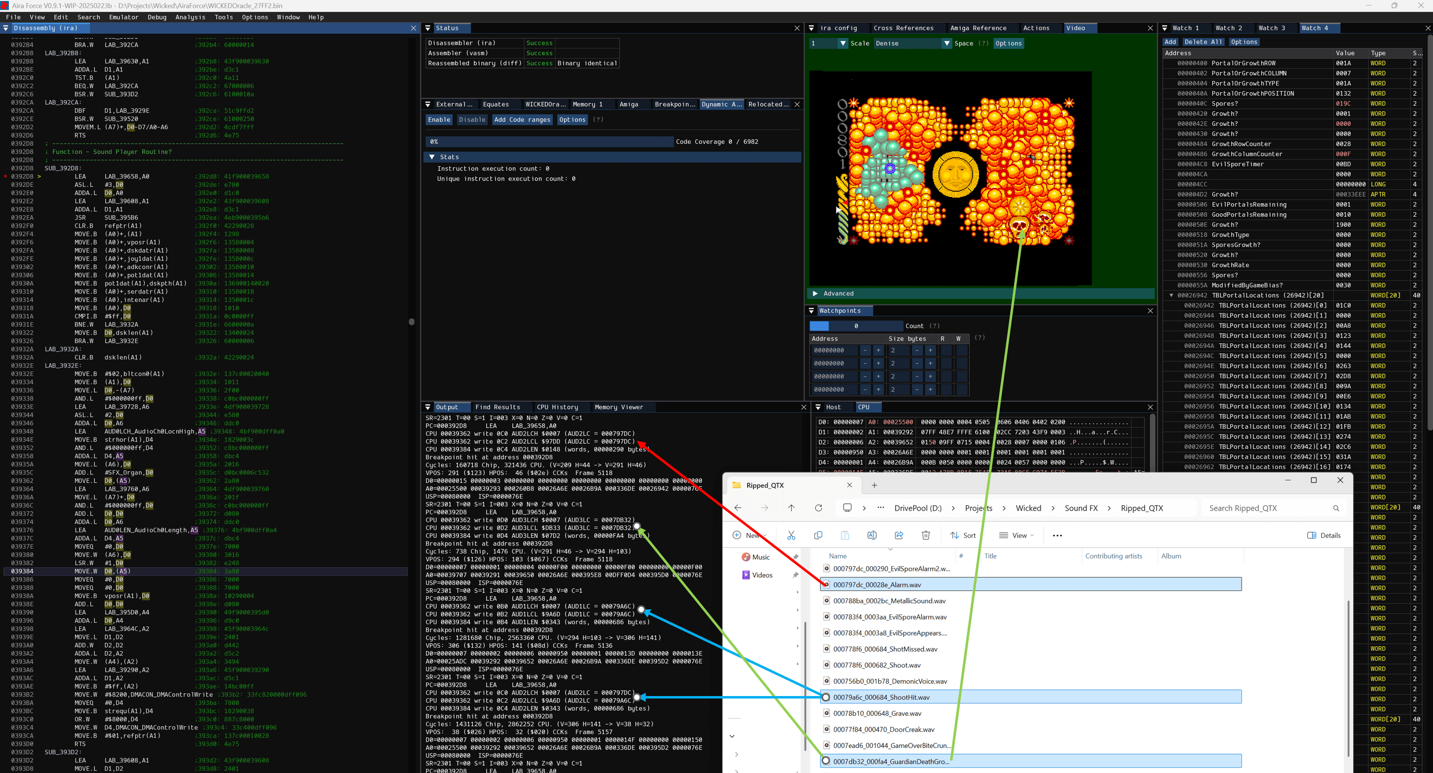 Using sound effects to identify routines