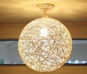 lamp shade string shades globe diy woven designs lampshade pendant fazer como yarn para squarespace wicked mint ideias round luminarias