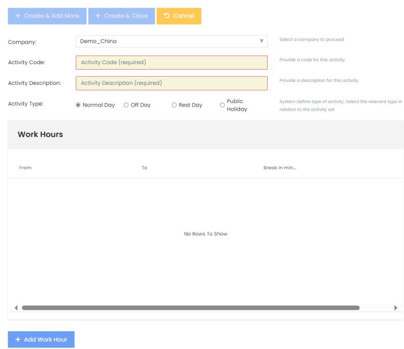 Setup Activities Work Hours - Best City Images in Mobile