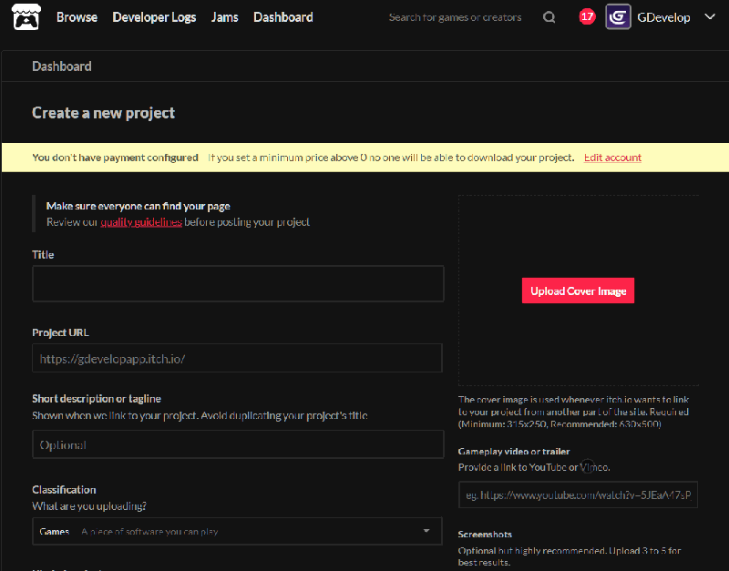 Gdevelop Itch Io - Professional Gradient Image - Full HD