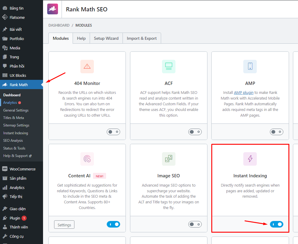 Hướng dẫn index website với Google Index API và plugin RankMath