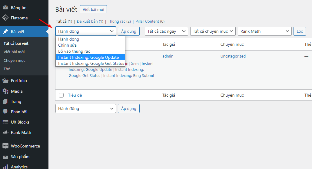 Hướng dẫn index website với Google Index API và plugin RankMath